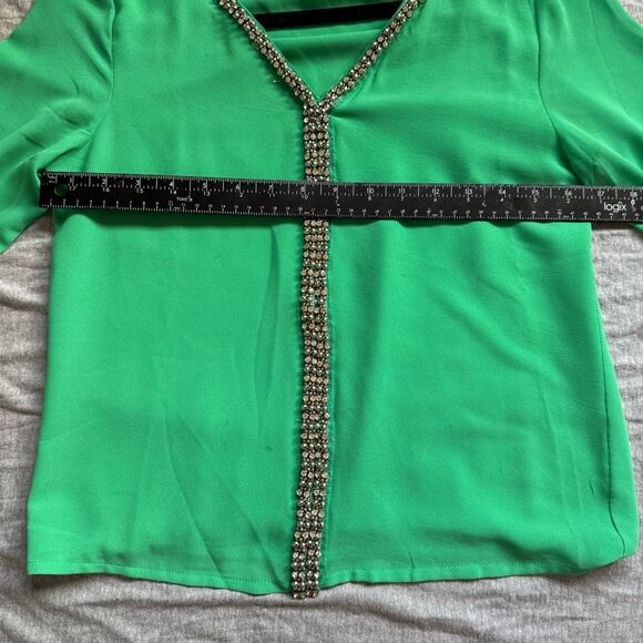 Sz Small Naked Zebra Long Sleeve Rhinestone Silver Beaded Going out top - Picture 4 of 11